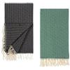 Tuiste Telo Mare Nero - Verde Scuro, Asciugamani Grande Antisabbia, 2 Pezzi Spugna, Uomo E Donna Cotone, Sottile Da Viaggio, 100x180cm