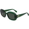 FERRAGAMO Sf2038se Occhiali da Sole, Verde Trasparente, 51 Unisex-Adulto