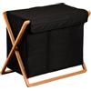 Kesper | Cesto Portabiancheria, Porta Vestiti Sporchi, Cesta Biancheria Pulita, Materiale: poliestere, bambù, dimensioni: 69 x 41 cm, altezza: 56,5 cm, colore: nero, marrone | 19437