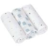 LÄSSIG Panno per ruttini per neonati in mussola set di 3 pezzi in cotone 60 x 60 cm/Swaddle & Burp Blanket M Happy Fruits blue