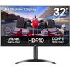LG 32UR550K-B Monitor PC 80 cm (31.5") 3840 x 2160 Pixel 4K Ultra HD Nero