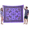 o-day Telo Mare Matrimoniale Cotone Etnico - Telo Mare Grande 240x220cm - Coperta Da Spiaggia XXL Artigianale Multifunzione (Intrecci Orientali, Viola Amatista)