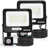 Aigostar 20W Faretto LED da Esterno con Sensore di Movimento，2 pezzi，1650 LM，Bianco Naturale 4000K，IP65 Impermeabile Faretti Led per Interno，Giardino， Cortile，Patio，Garage