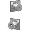 SCHLAGE F40 BWE 625 COL Pomello Bowery con finiture Collins serratura per porta privacy per letto e bagno, cromato brillante