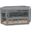 PawHut Gabbia per criceti, 3 Piani, vassoio removibile, Legno/Metallo, 115x60x55 cm