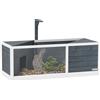 PawHut Casa per Tartarughe con coperchio superiore facile da aprire, dispositivo a lampada, pannello frontale trasparente, 120 x 50 x 40 cm, Grigio