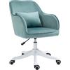 Vinsetto Poltrona da Ufficio con Massaggi in Velluto con Funzione di Vibrazione 55 cm x 65 cm x 86 cm Verde