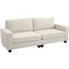 HOMCOM Divano a 3 Posti con Rivestimento in Velluto, Divano da Soggiorno con Anima a Molle, fino a 400 kg, 227 x 84 x 87 cm, Bianco crema