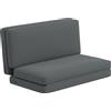 HOMCOM Relaxsessel pieghevole 3-in-1, Materasso per gli ospiti, diviso, 138 cm di larghezza, Grigio scuro