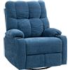 HOMCOM Poltrona Relax con Poggiapiedi, Poltrona Reclinabile, girevole, fino a 150 kg, Struttura in Acciaio, 88x96x108cm, Blu Scuro