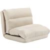 HOMCOM Sedile con funzione letto, schienale regolabile, pieghevole, fino a 120 kg, 70 x 41 x 56 cm, Beige
