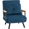 HOMCOM Poltrona Relax in Stile Scandinavo, Sedia a Dondolo, Poltrona da Lettura. con Cuscino con Bottone, Nero + Naturale
