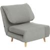 HOMCOM 2-in-1 Poltrona Letto per Ospiti, supporto regolabile Velluto a Coste 82 cm x 89 cm x 83 cm Grigio