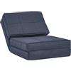 HOMCOM Poltrona da Pavimento Pieghevole Sofà Lettino a 5 Posizioni Poltrona Letto Divano Singolo Blu Scuro 61 x 73 x 58 cm