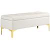 HOMCOM Panca con Spazio di Archiviazione, resistenza fino a 120kg, 120x44x44,5cm, Beige