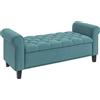 HOMCOM Panca Fondo Letto in Tessuto Vellutato con Vano Contenitore e Braccioli, 126x48.5x57 cm, Verde | Aosom Italy