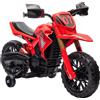 AIYAPLAY Moto Elettrica per Bambini, Alimentata da Batteria 6V, Ruote di Supporto, Clacson, Suono di Avvio, 3-8 Anni, Rosso