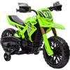 AIYAPLAY Moto Elettrica per Bambini, Alimentata a Batteria da 6V, Ruote di Supporto, Clacson, Suono di Avvio, 3-8 anni, Verde