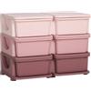 HOMCOM Cassettiera 6 Cassetti per Bambini 3-6 Anni con Bordi Arrotondati, in PP Rosa, 75x37x56.5 cm | Aosom Italy