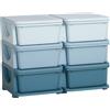 HOMCOM Cassettiera 6 Cassetti per Bambini 3-6 Anni con Bordi Arrotondati, in PP Blu, 75x37x56.5 cm | Aosom Italy