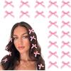 COMNICO 20 fermagli per capelli con fiocco in metallo, accessori per capelli, in raso setoso, graziosi, antiscivolo, per donne, ragazze, adolescenti, bambini (rosa)