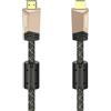 Hama cavo HDMI 2.0 B (premium, cavo HDMI da 18 Gbit/s, 4K, HDR, full metal, placcato oro, 0,75 m) nero/marrone