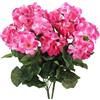 Corkwaw 2 gerani artificiali, fiori artificiali di seta sono utilizzati per la decorazione della casa, interni, esterni, giardino, patio, vaso, decorazione della tavola, decorazione della casa (rosa)