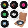 Rseuphiee 6 Pezzi Sottobicchieri in Vinile, Tazza Stuoia Vintage CD Record Coaster, Rotondi isolanti Sottobicchieri, Tappetino Lsolante Antiscivolo, per Bar, Caffetterie, Casa, Feste, Ufficio