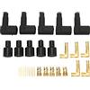 Topiky Kit Terminale Cuffia Bobina Candela 30 Pezzi, Distributore HEI a 90° e Cavo Accensione Candela Candela, Kit Terminale in Gomma Adatto per Cavi 6‑10 Mm