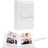 Amimy Album fotografico con 64 tasche per pellicola da 5,7 x 7,6 cm, mini album piccoli per fotocamera istantanea Fujifilm Instax Mini, raccoglitore per foto Kpop (Bianco)