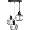 Aigostar Lampadario da soffitto Trio Nero opaco 3 x E27 Aigostar