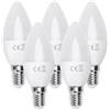 Aigostar Confezione da 5 Lampadine Led E14 C37 6W Bianco freddo 6500K Aigostar