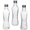 AD TREND 1 Pezzo Bottiglia Acqua da Tavola in Vetro con Tappo 1 Litro 3 Modelli