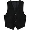 Generisch Gilet senza maniche da uomo in pelle scamosciata, sportivo, elegante, per attività all'aperto, leggero, in tweed, vintage, con scollo a V, leggero, per sport, smoking e feste, vestibilità normale, da