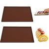 Garnirise 2 pezzi piastra per genovese, tappetino da forno in silicone svizzero, piastra per torta antiaderente vassoio per biscotti pizza pane schiuma (30,5 x 25,8 x 1 cm)