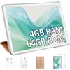 YESTEL Tablet da 10 pollici (con custodia), tablet sottile da 10 pollici, schermo FHD 4GB RAM e 64GB ROM (fino a 1TB) Octa-Core, batteria 8000mAh, 5MP + 13MP, Oro