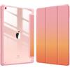 FINTIE Custodia per iPad 10.2 Pollici 9a / 8a / 7a Generazione (2021 2020 2019) - [Built-in Pencil Holder] Antiurto Sottile Case Posteriore Trasparente Cover con Auto Sveglia/Sonno,Sunset Ombre