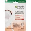 Garnier NutriBomb Maschera in Tessuto Nutriente Illuminante, per Pelli Secche e Spente, Arricchita con Latte di Cocco e Acido Ialuronico - 28 g, Confezione da 1