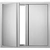 VEVOR Porta di accesso da cucina, 660 x 610 mm, Doppia porta da cucina esterna, Porta a parete verticale con maniglie retrattili, isola cucina, stazione cucina, mobiletto da esterno
