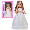 Famosa Collezione Nancy Communion, Bambola vestita da Prima Comunione e Corona di Fiori, bionda, con Abito Bianco, da Regalare, Riedizione 2023, Famosa (NAL01000)
