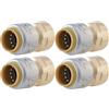 SharkBite Max 1/2 x 1/2 pollici FNPT Adattatore, Confezione da 4, Push to Connect, Raccordo idraulico in ottone, tubo PEX, rame, CPVC, PE-RT, HDPE, UR072A4