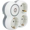 Zenitech - Triplite Schuko 16A + interruttore, colore: Bianco/Grigio