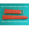 20 MM Cinturino IN Pelle Di Salmone Autentico Arancione Grano Con 16 Al Cappio