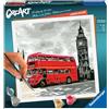 Ravensburger - CreArt Londra, Dipingere per Rilassarsi, Contiene Una Tavola Prestampata e Un Tracciato Che Guida l'Attività, Hobby per Adulti e Ragazzi - Misure Tavola 20 x 20 cm