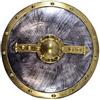 Bristol Novelty-Accessorio | Scudo Armatura Rotonda | da Uomo | 1 Pezzo | Argento e Oro | 48 Cm Warrior Travestimento, Multicolore, One Size, BA1011