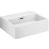 Lineabeta Lavabo da appoggio/sospeso senza foro rubinetto 42x36 bianco lucido