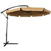BAKAJI Ombrellone da Giardino Decentrato 3x3 Palo Alluminio Telo con Pendente Chiusura a Manovella Base a Croce Sistema Air Vent Arredamento Esterno Gazebo Giardino Terrazzo (Moka)