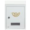 Amig - Cassetta postale da esterno formato mini - Realizzata in acciaio legato - Misura: 29,5 x 21 x 6,2 cm - Installazione semplice - Include 2 chiavi - Colore: Bianco