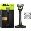 Gillette Labs Rasoio con Barra Integrata, 1 Manico - 3 Lamette Di Ricambio