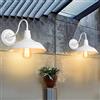 iDEGU 2 Pezzi Applique da Parete Vintage Industriale, 26 cm Lampada da Parete Interni E27 Lampada per Sala da Pranzo, Cucina, Ingresso, Veranda - Bianco